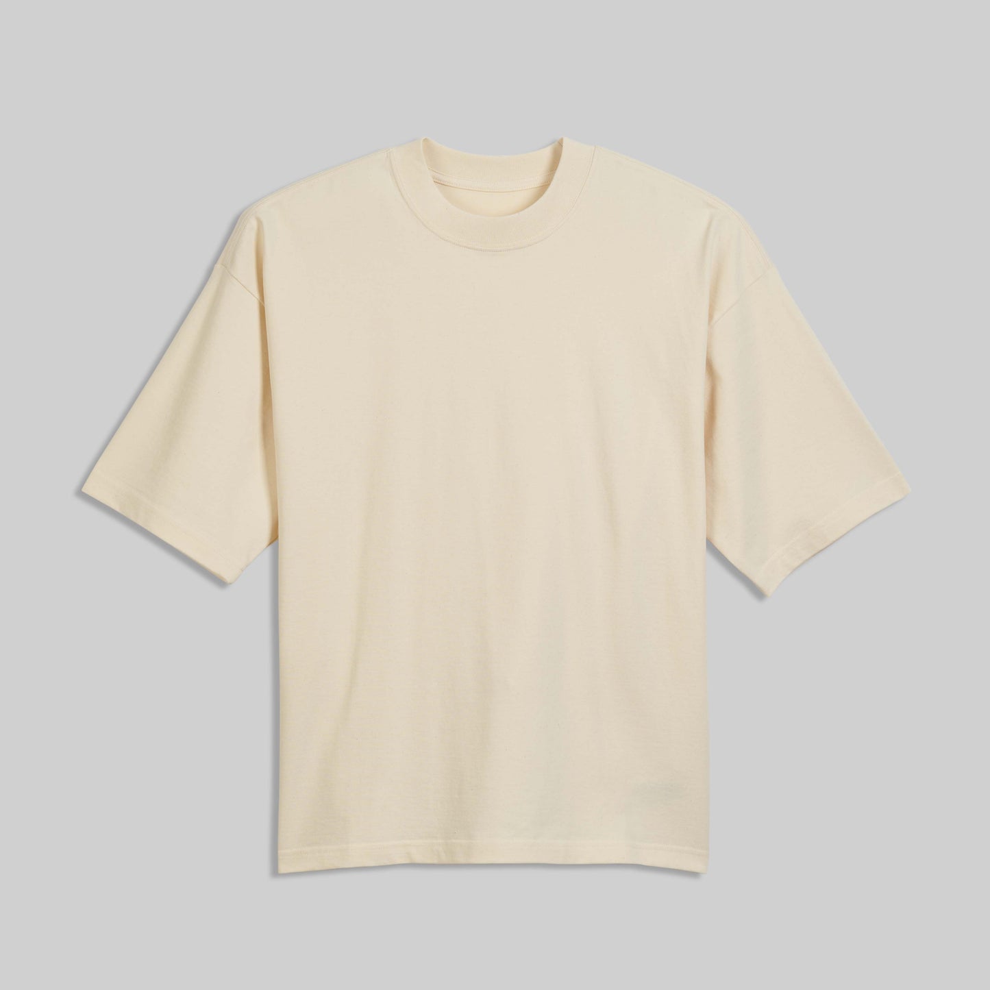 Oversized Boxy Fit Cotton T-Shirt - Natural