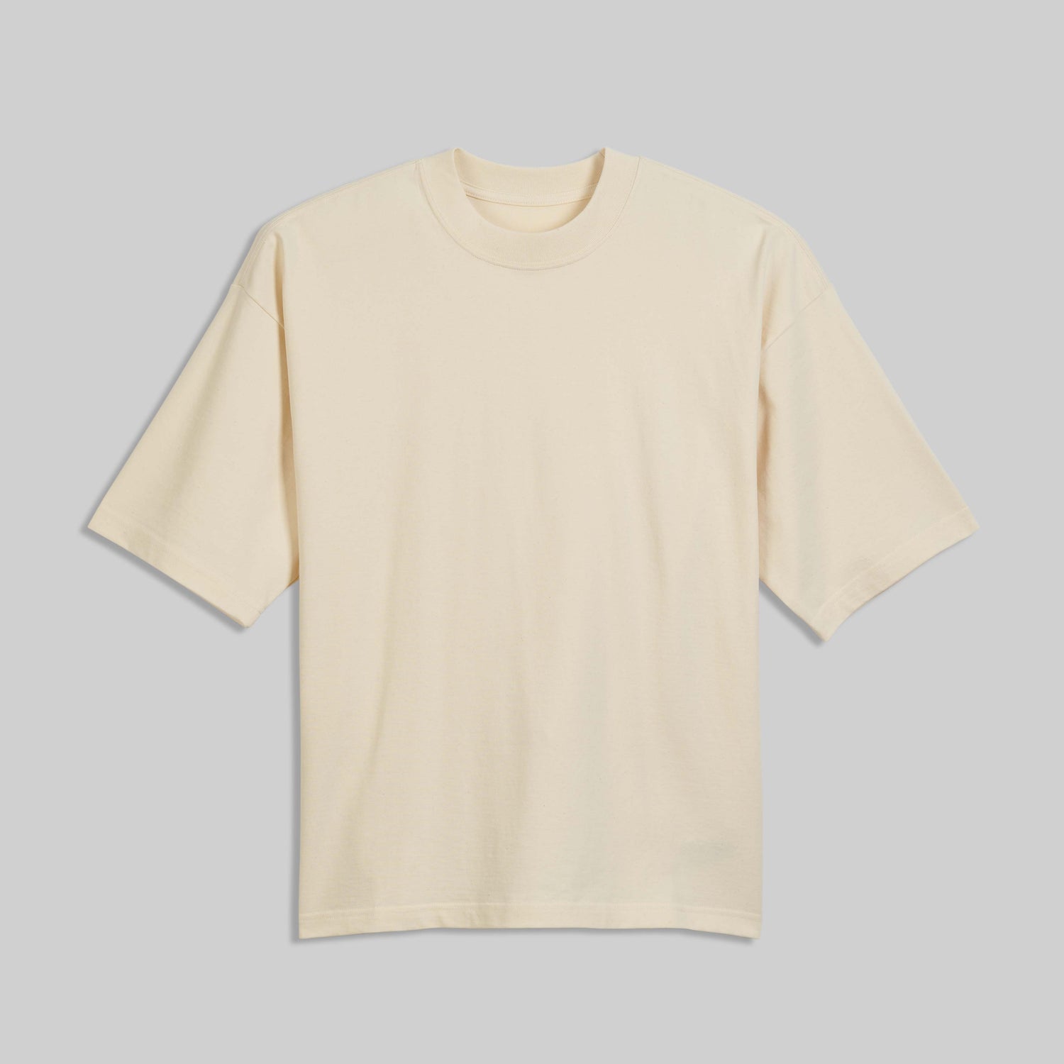 Oversized Boxy Fit Cotton T-Shirt - Natural
