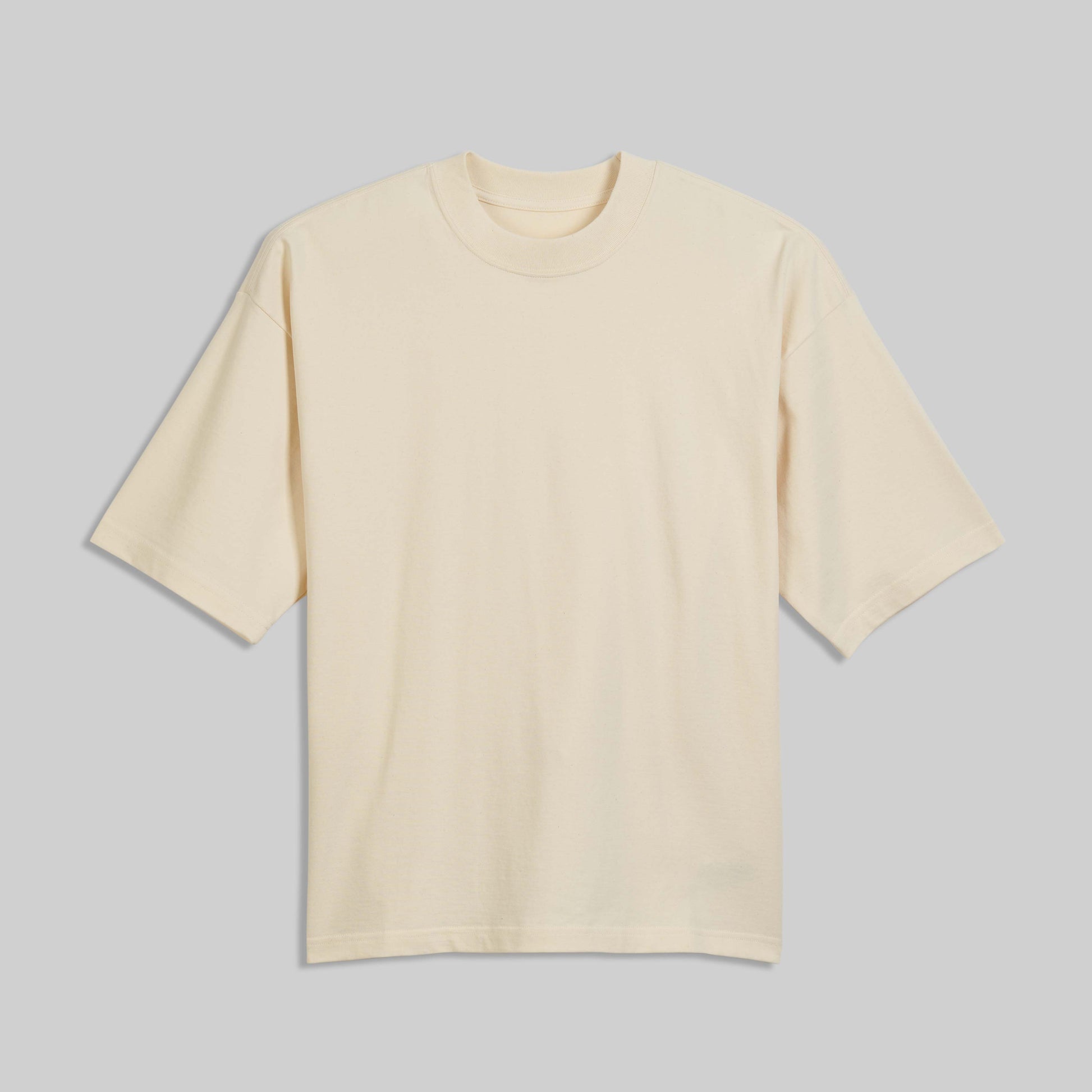 Oversized Boxy Fit Cotton T-Shirt - Natural