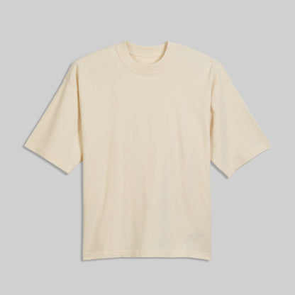 Oversized Boxy Fit Cotton T-Shirt - Natural