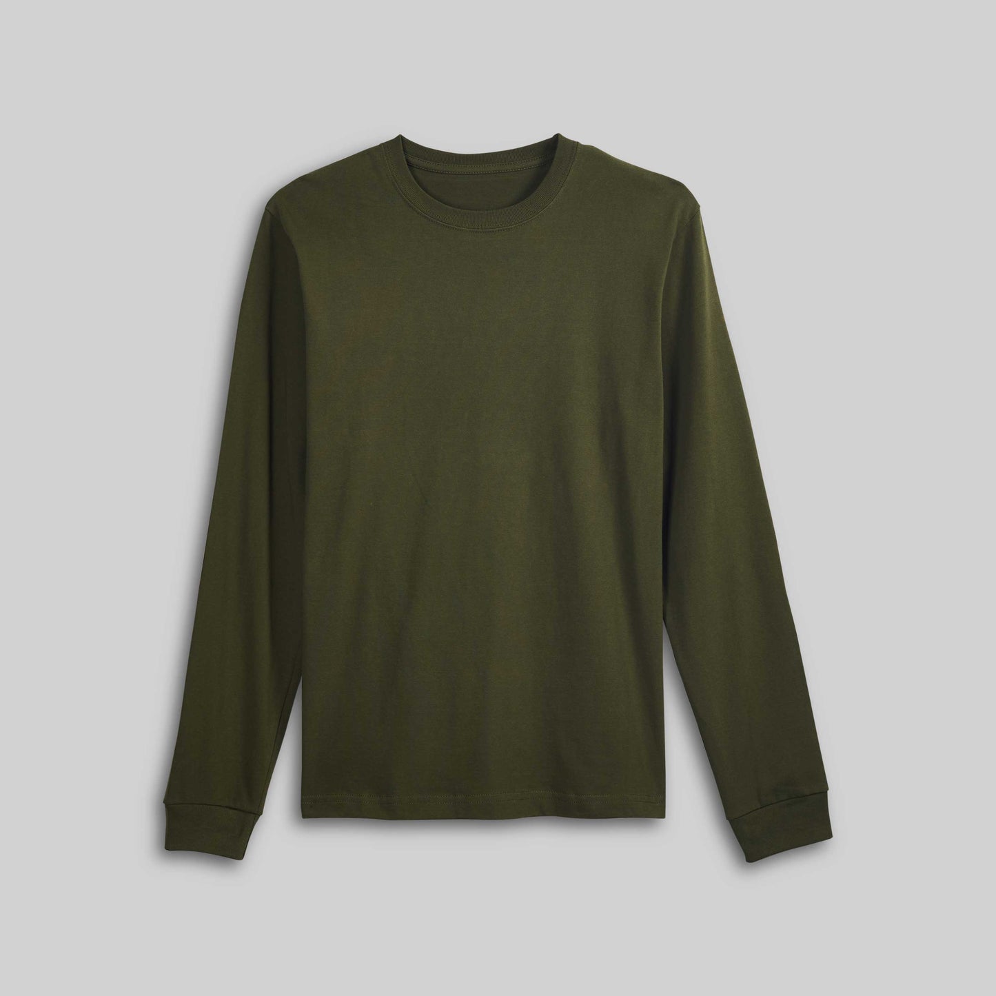 Heavyweight Long Sleeve Cotton T-Shirt - Olive Drab