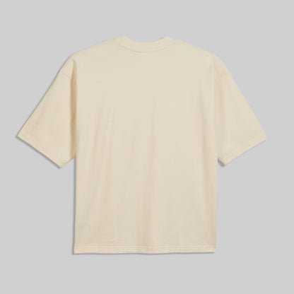 Oversized Boxy Fit Cotton T-Shirt - Natural