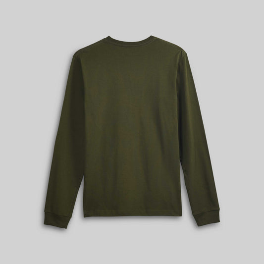 Heavyweight Long Sleeve Cotton T-Shirt - Olive Drab