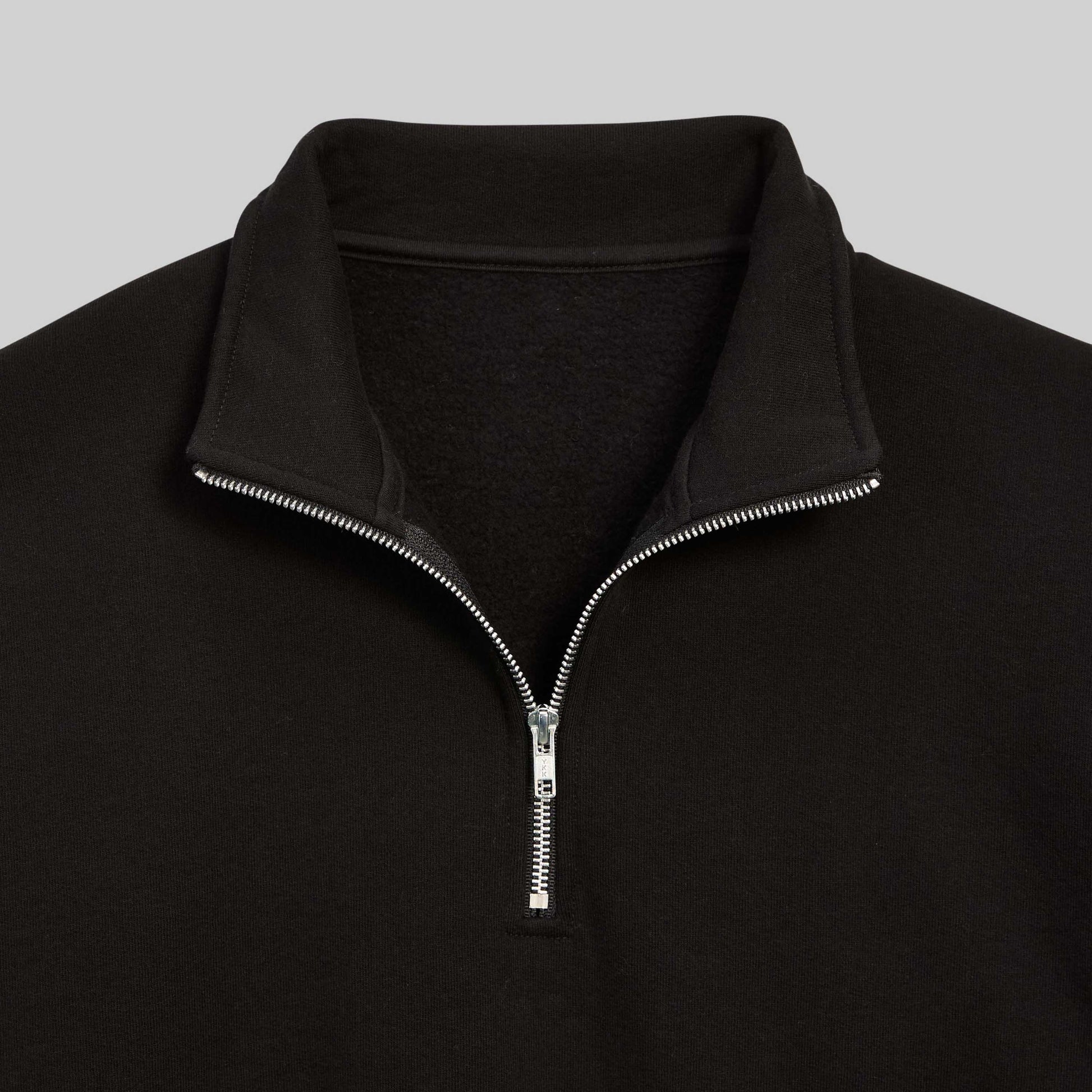 Quarter-Zip Cotton Sweatshirt - Black