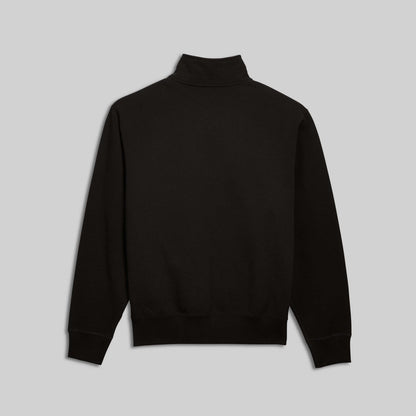 Quarter-Zip Cotton Sweatshirt - Black