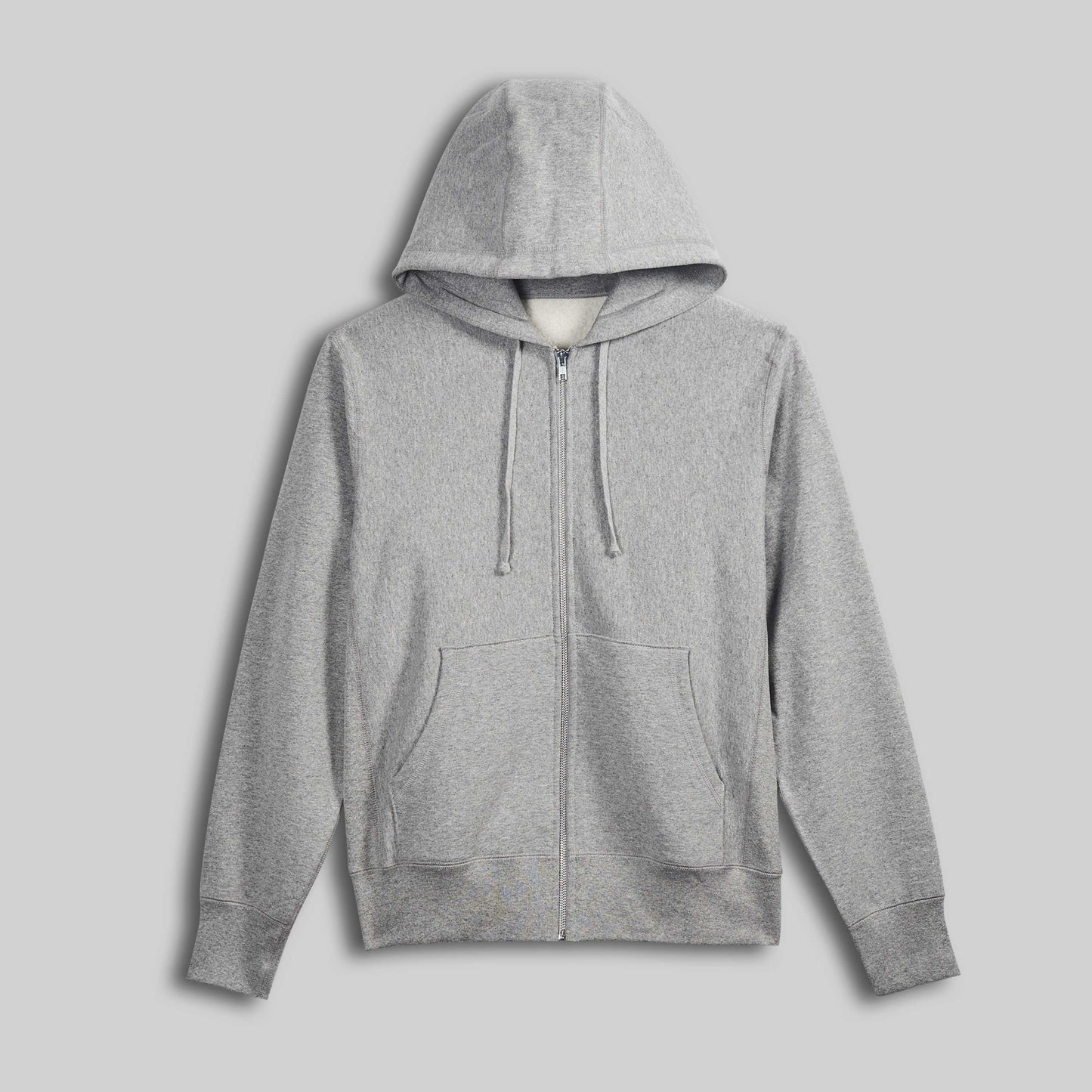 Premium Zip-Up Hooded Sweatshirt - Heather Grey