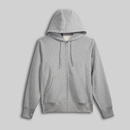 Premium Zip-Up Hooded Sweatshirt - Heather Grey